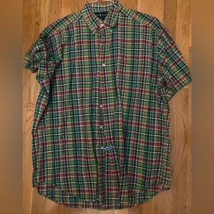 Polo Ralph Lauren Men's Large Classic-Fit Oxford Shirt -  Plaid - Preowned